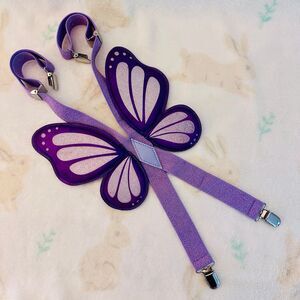 Girl’s Purple Butterfly Suspenders Toddler Size